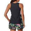 Women’s Two Piece Tankini Swimsuit Set with Floral Print Athletic Tank Top and Swim Shorts for Beach Pool Sports