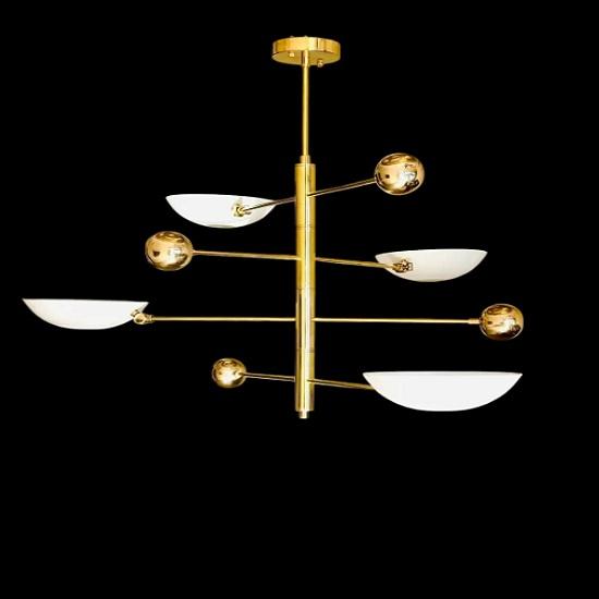 4 Pendant Light | Antique Brass Sputnik Chandelier Light | Mid Century Brass Modern Ceiling | Custom Kitchen Light Fixture