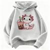 Sudadera con capucha suave y cálida para niños, diseño de ajolote, sudadera infantil linda para niños y niñas, manga larga, sudaderas con capucha casuales