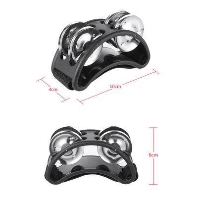 Strumento musicale a percussione con tamburello a pedale 2 set Jingle Bell in metallo