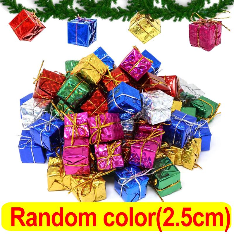 

Мини рождественские подарочные коробки из пенопласта, рождественские маленькие подарочные украшения, подвески для рождественской елки для новогодних вечеринок, украшения, принадлежности 24pcs
