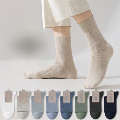 Men's Spring and Autumn Thin Pure Cotton Mesh Breathable Tube Cotton Socks