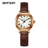 SANDA Top 1137 Women's Quartz Watch Fashionable and Elegant Rose Gold Minimally Roman Digital Women's Quartz Watches