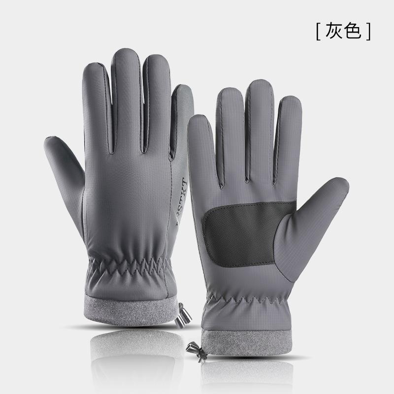 Autumn and winter ski gloves men's outdoor cycling sports windproof waterproof piled thickened touch screen skin gloves