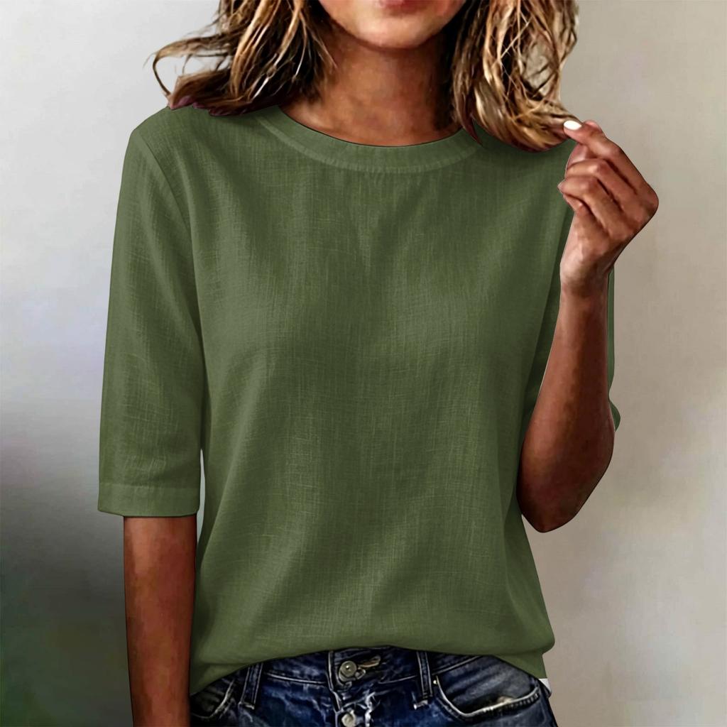 Women's Casual Loose Fit Half Sleeve T Shirt Lightweight Round Neck Comfortable Everyday Top Suitable for Various Occasions