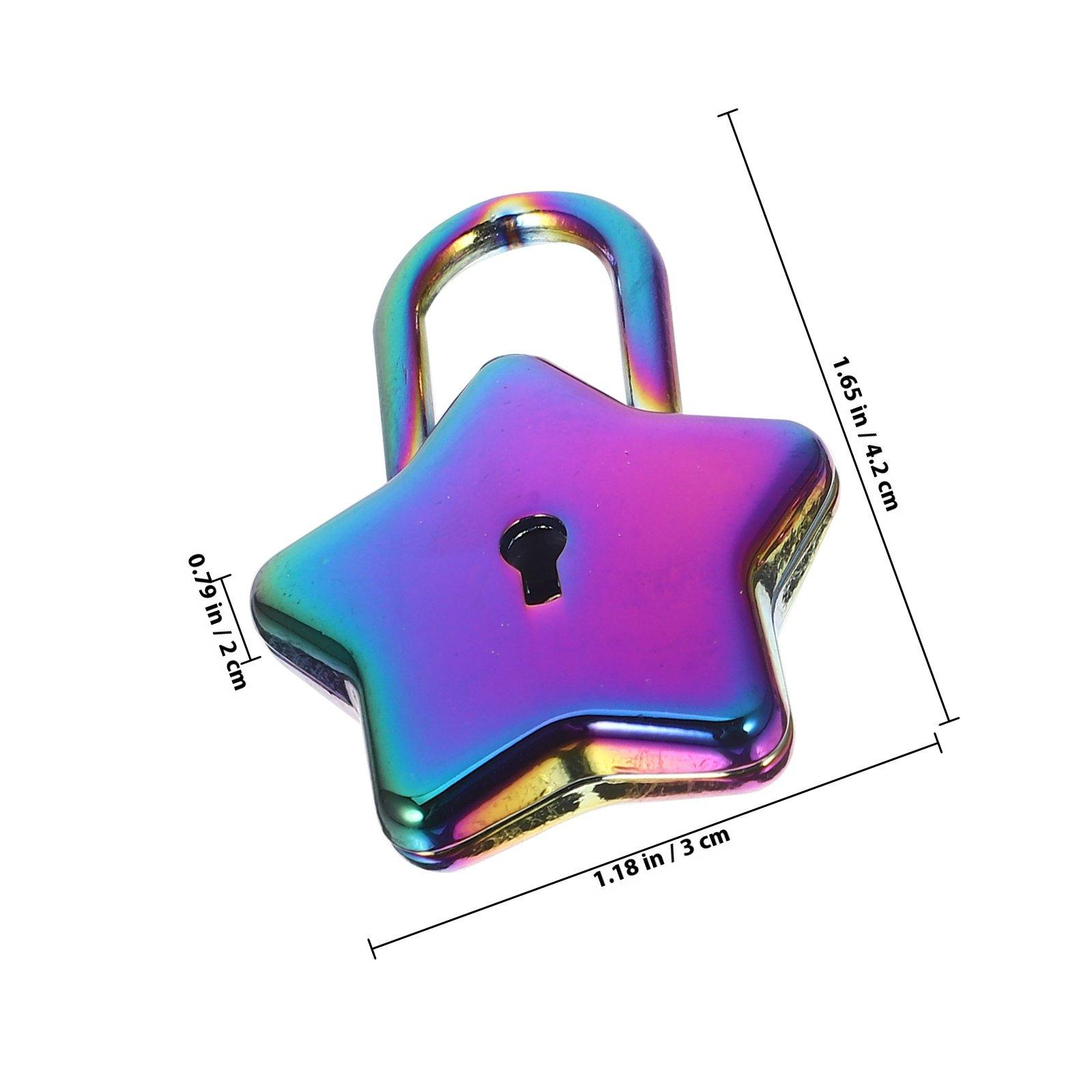 

Star Shaped Padlock Metal Small Lock Easy Open Sturdy Key for Jewelry Box Diary DIY Decorative Cute Gift for Girls