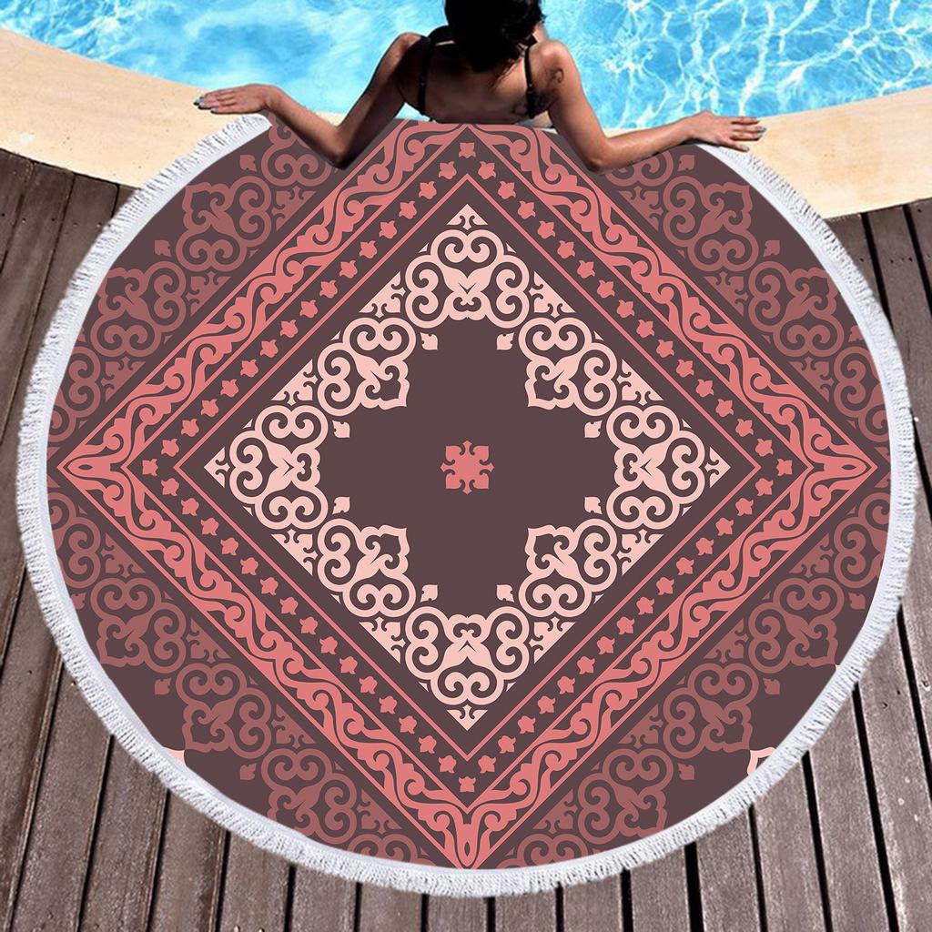 Fornitura Diretta Asciugamano da Spiaggia Esplosivo in Microfibra Asciugatura Rapida Assorbente Asciugamano da Spiaggia Boemo con Frange
