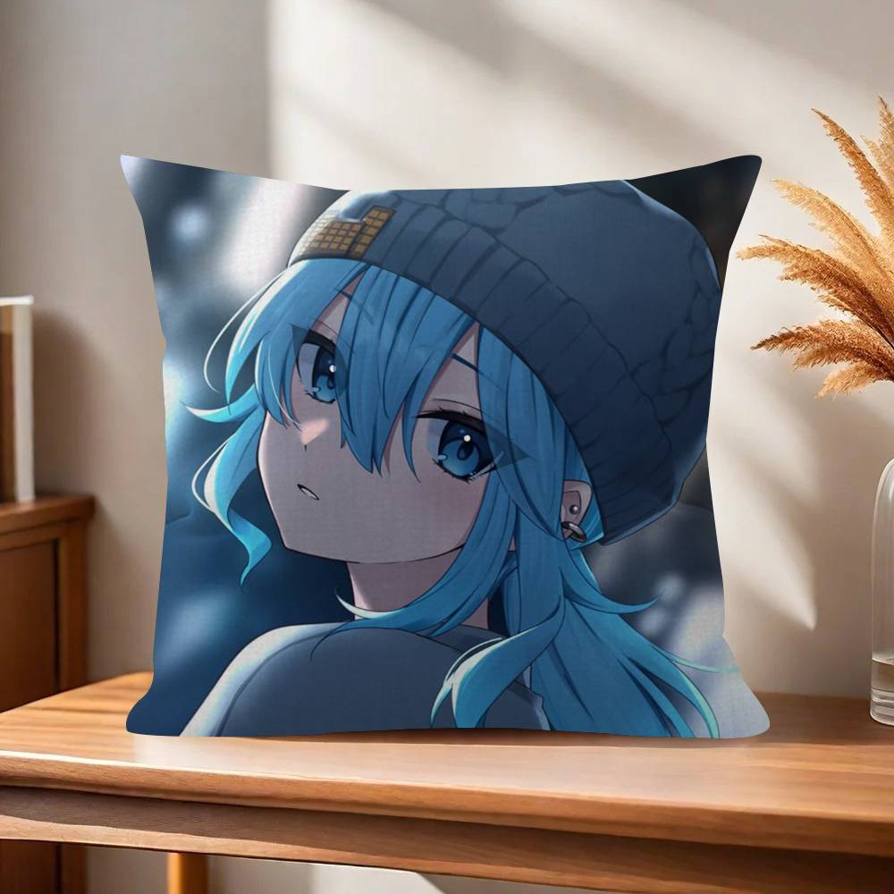 Suichan Hoshimachi Suisei Animation HHololive  Pillow Gifts Home Office Furnishings Bedroom Sofa Car Cushion Cover case 45x45cm