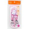 OSK Cutlery Set, Hello Kitty Sakura Design, with Pull-Lid Trio, Chopsticks, Spoon, and Fork, Made In Japan, Sliding Design, Dishwasher Safe, Easy To U