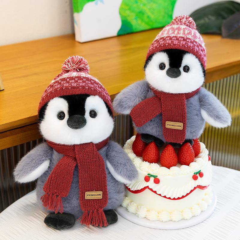 Children's Penguin Doll Companion - Cute Plush Toy & Soothing Gift with Scarf and Hat