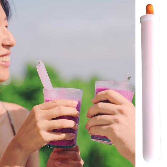Ice Straw Maker Quick Release Easy To Clean High Temperature Resistant DIY Silicone Milk Juice Drink Cola Ice Straw Mold Kitchen Tool
