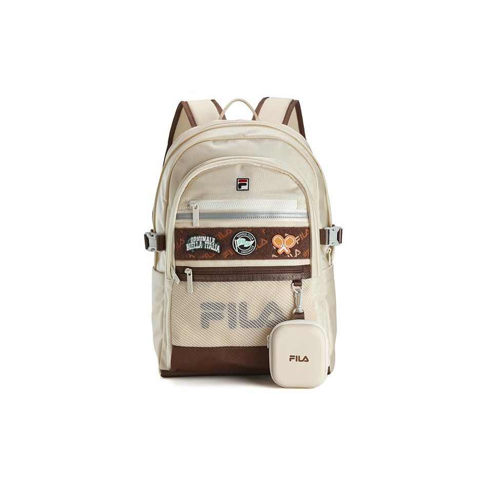 Fila Einfacher Mode-Stoffrucksack Damenrucksack Schwarz Löwenzahn-Lila Orientalisch-Weiß F13W419161F
