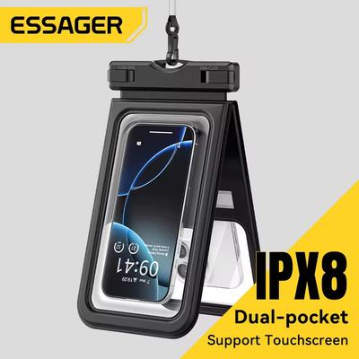 IPX8 Wasserdichte Handyhülle mit doppelter Tasche für iPhone 16 15 14 13 Schwimmender Dry Bag zum Schnorcheln Strand Schwimmen Universelle Abdeckung