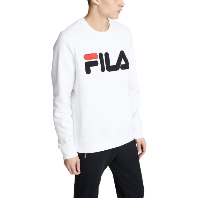 FILA Regola Simple Versatile Crew Neck Pullover Long Sleeve Sweatshirt Men sweatshirt LM183378-100