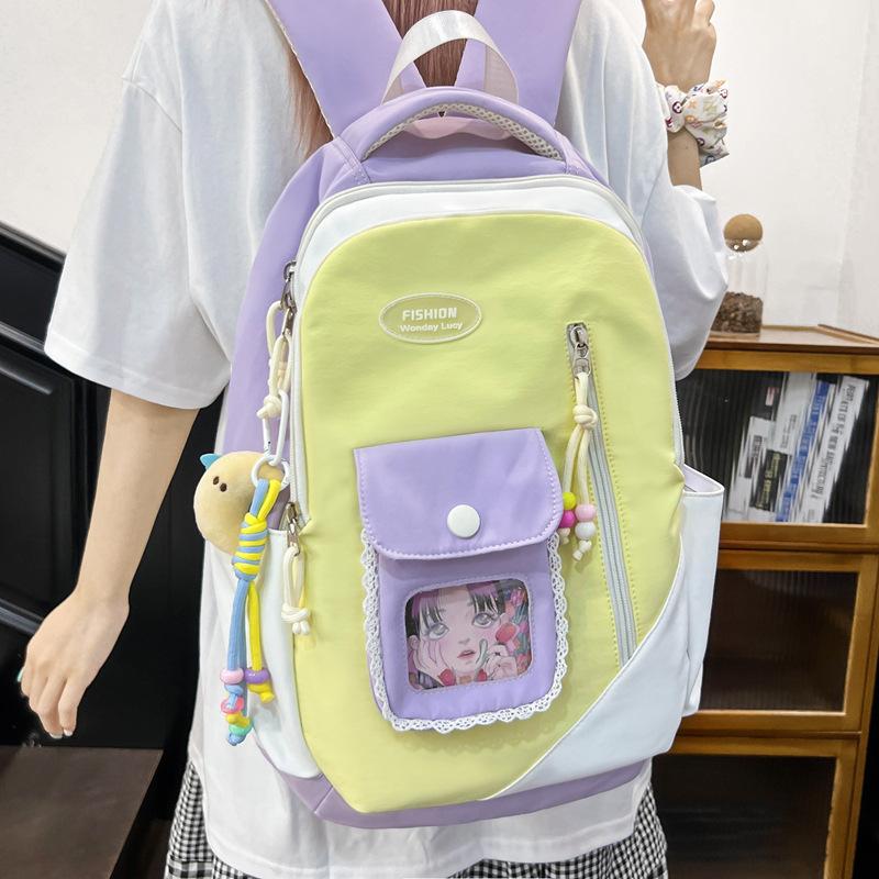2025 New Model, Cute College for Junior High School Students, Japanese Large-capacity Simple Casual Backpack, College Student Schoolbag for Women
