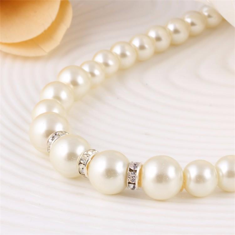 Klasický dámský šarm perleťový náhrdelník náušnice náramek dámská nevěsta luxusní party šperků