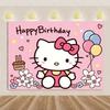 Adorable Hello Kitty Pink Graffiti Streets Printed Tapestry Bedroom Decoration  Celebration Background Design Holiday Party