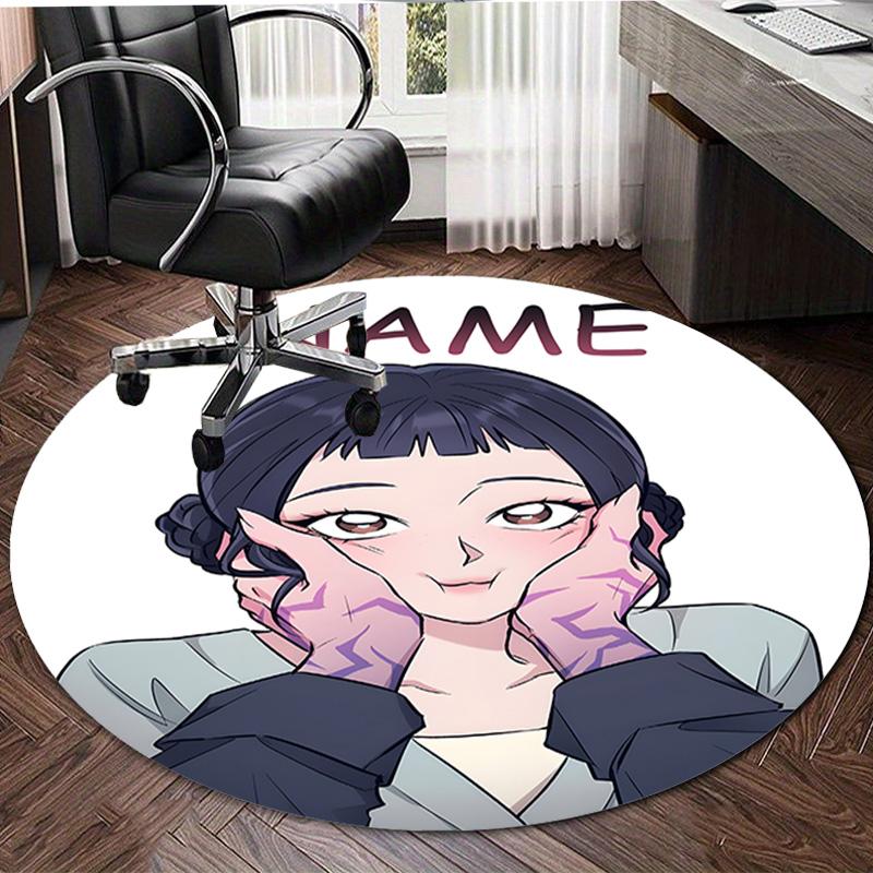 Personalized K-KPop Demon Hunters Round Chair Office Rug - Perfect for Mat, Office Chair & More - Ideal Gift for Birthdays and Holidays