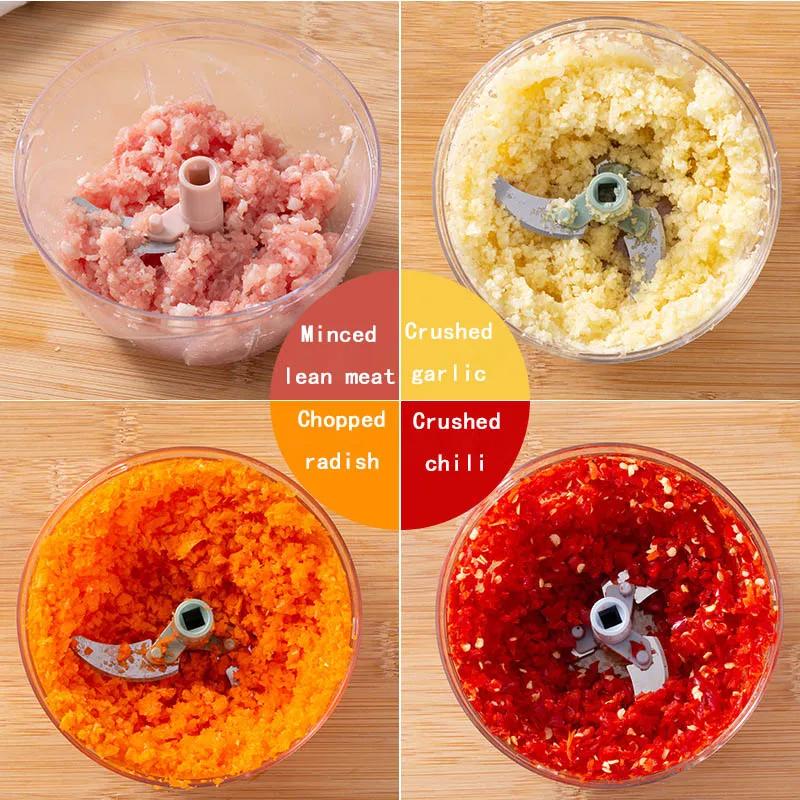500/900ML Garlic Chopper Meat Grinder Manual Rotate Vegetable Cutter Chopper Slicer Fruit Garlic Crusher Kitchen Gadget Blenders