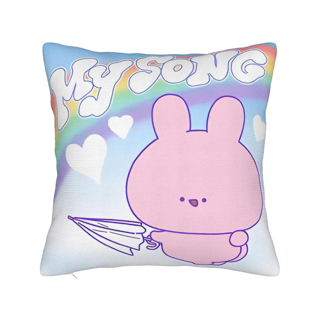 Asamimichaan Asleep Cartoon Square Pillow Cases Kawaii Asamimi Cushion Cover Decor Throw Pillow Case Cover for Sofa cm