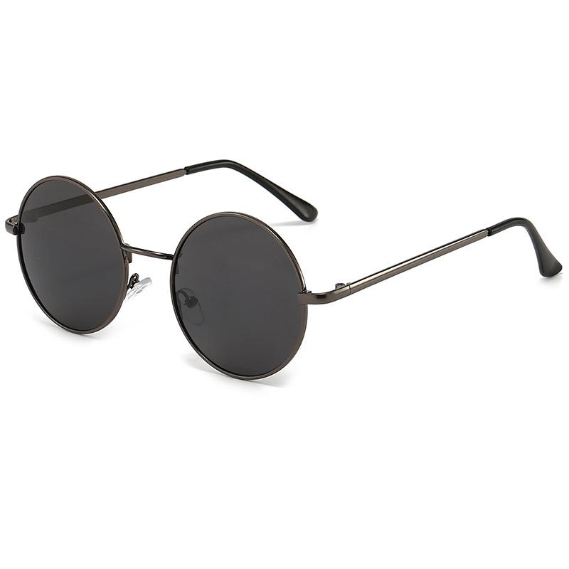 Mens Retro Small Frame Sunglasses Circular Metal Design for Outdoor Fishing Driving Fashionable Eyewear