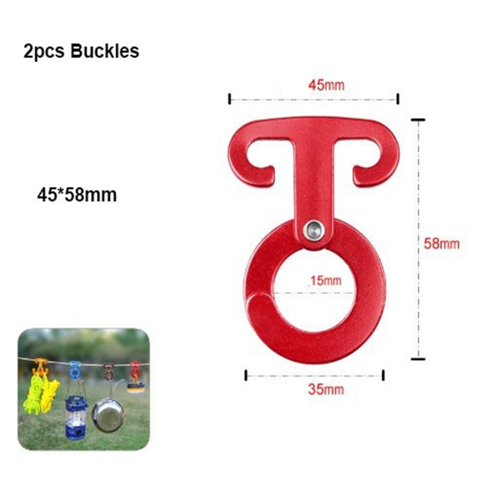 

4mm Outdoor Tent Guyline Ropes with Adjuster Tensioner Adjustment Buckles Tarp Canopy 2pcs Red