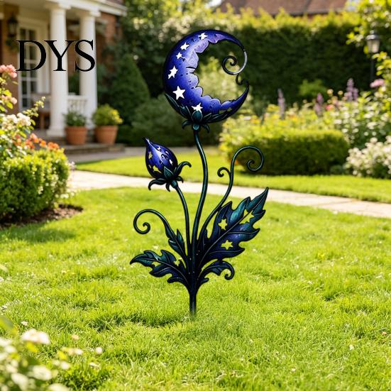 Decorative Garden Stake 2D Sunflowers Stake, Retro Flat Metal Plant Decoration, Carnivorous Outdoor Flower Yard Art for Lawn Bed Planter Creative