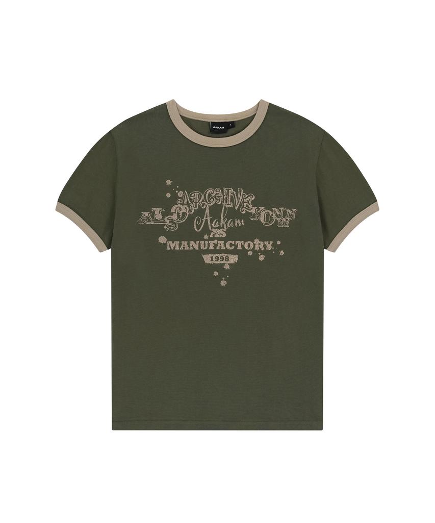AAKAM Vtg Ink Ringer Top (Khaki)