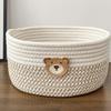Storage Basket Woven Baskets For Storage Space-Saving Cotton Organizer Bin For Laundry Clothes Blankets Books Towels Dog Toys