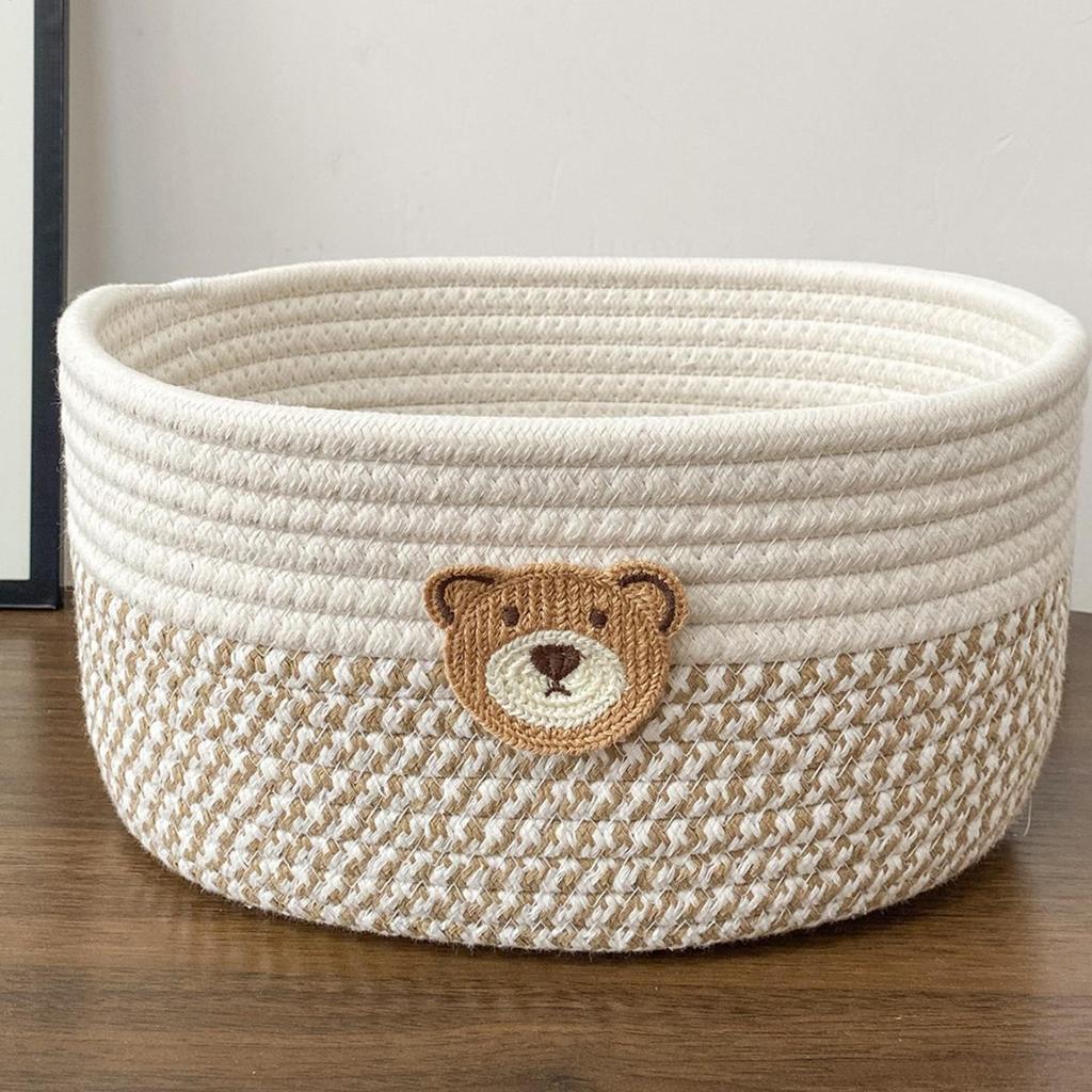 Storage Basket Woven Baskets For Storage Space-Saving Cotton Organizer Bin For Laundry Clothes Blankets Books Towels Dog Toys