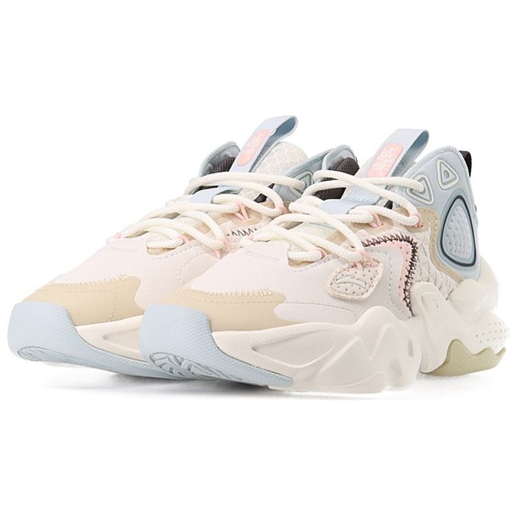 Anta Lifestyle Series Non-Slip Wear-Resistant Mid-Top Dad Shoes Women Sneaker Gray Blue 122148080-3