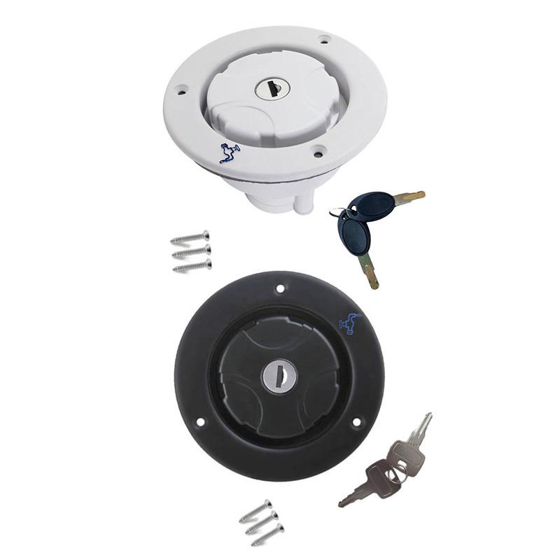 Universal RV Caravan Locking Water Filler Cap With Two Keys -Black Motorhome Locking Water Cap Fresh Water Inlet