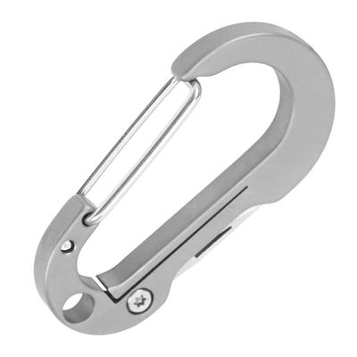 Small Keychain Carabiner Clip Knife Titanium Alloy EDC Multitool Keychain Bottle Opener