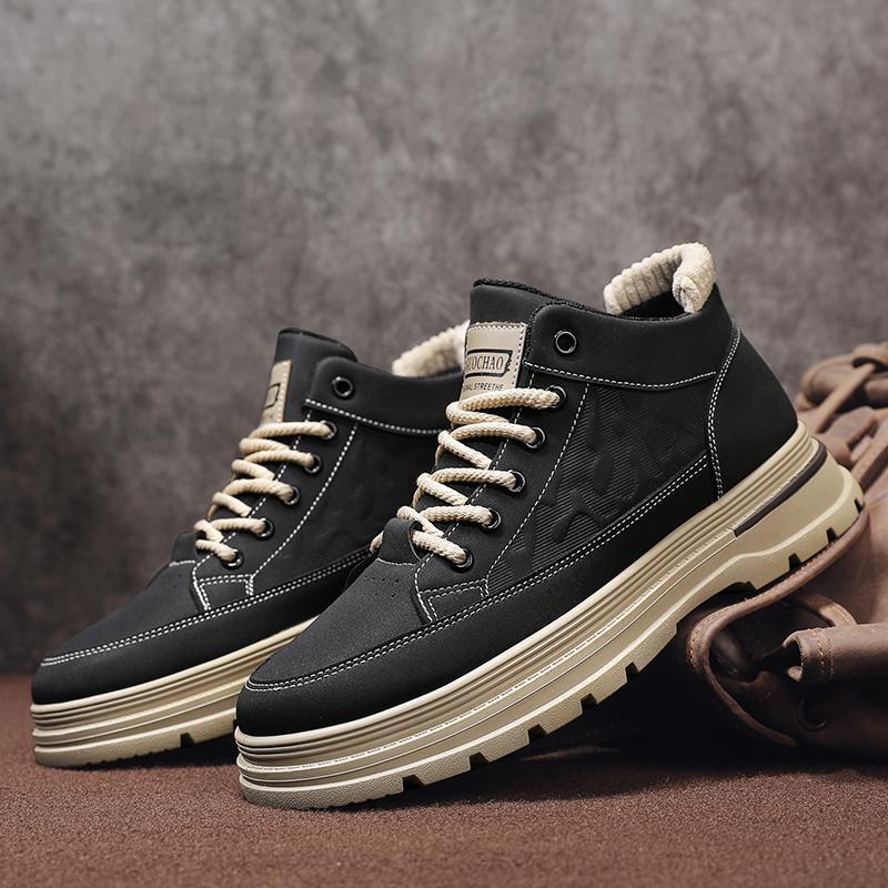 Men's Shoes Autumn and Winter New Men's Trendy Shoes Sports and Leisure High-top Tooling Boots Black British Martin Boots Men's