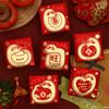6pcs Blessings Printing Lucky Money Bag Solid HongBao Cartoon Red Packet  Year of The Snake