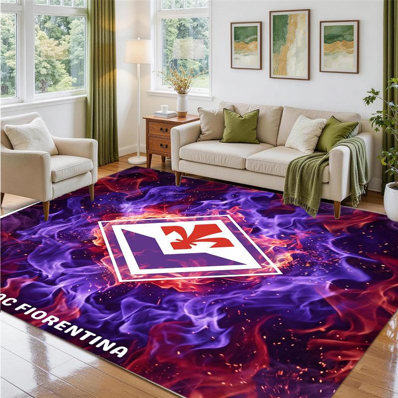 Fiorentina FC Design Crystal Velvet Rug Soft Decorative Mat for Bedroom Entrance