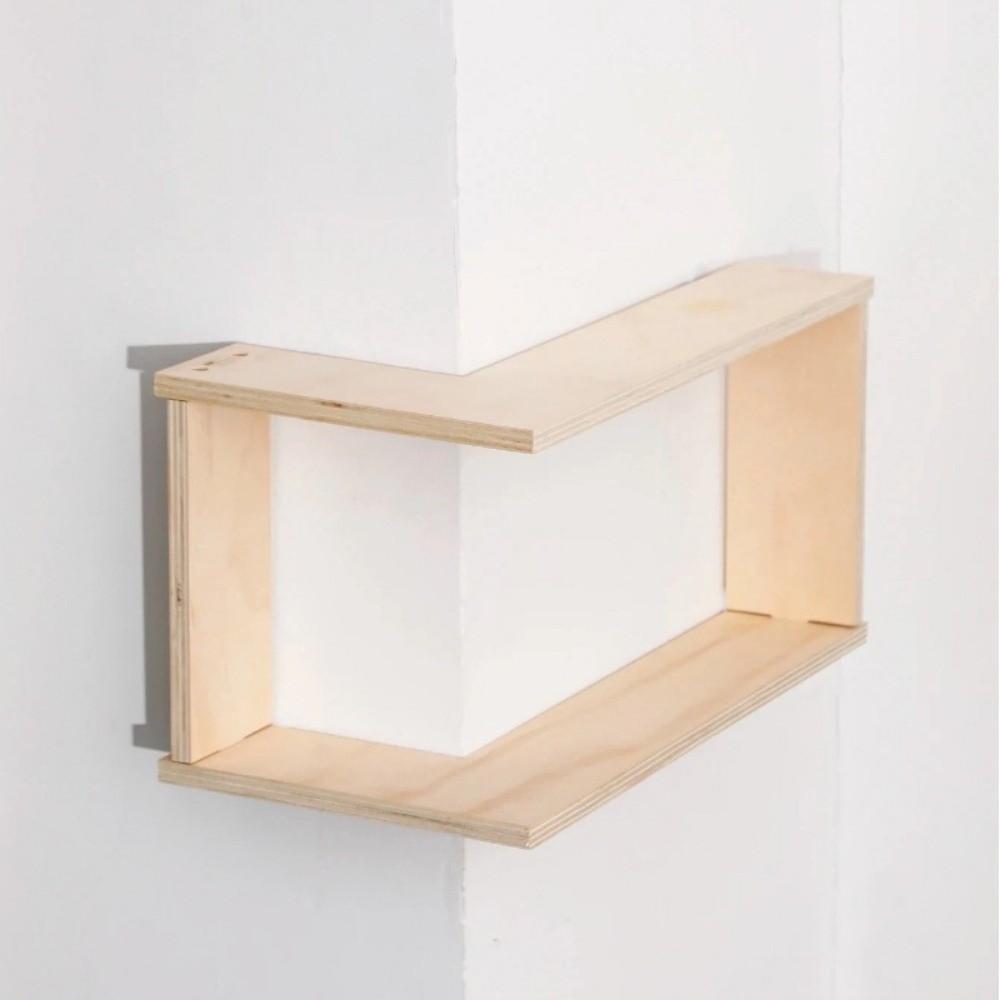 Wooden Corner Floating Shelves Double-layer Flower Pots Shelves  For Living Room Bedroom