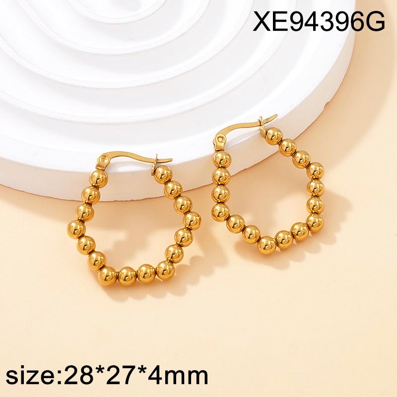 Gold Plated Geometric Titanium Steel Earrings for Women: Simple & Versatile Hot-Selling Accessories