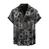 Men's Short Sleeved Shirt, Daily Fashion Printed Button Top, Chest Pocket Cardigan