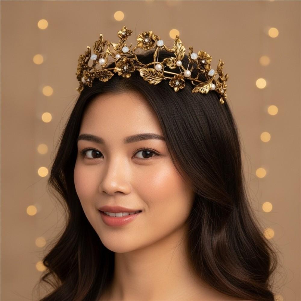 Sparkling Pearl Headpiece Zinc Zinc Alloy Wedding Tiaras Vintage Prom Diadem Wedding