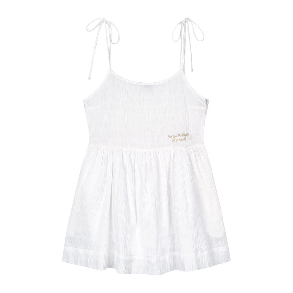 Naked Surf Club Wrinkle Ribbon Mini Dress (White)