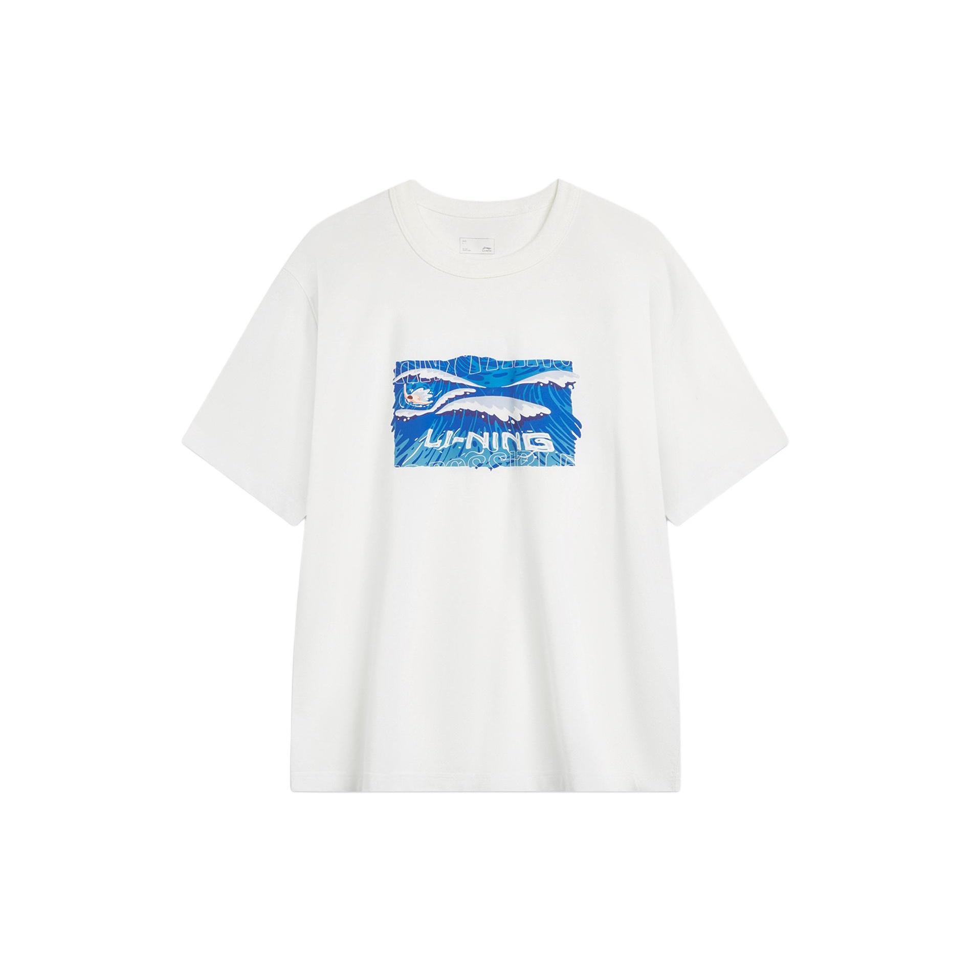 Li-Ning Wave Graphic T-shirt White Men s AHSU295-1 M