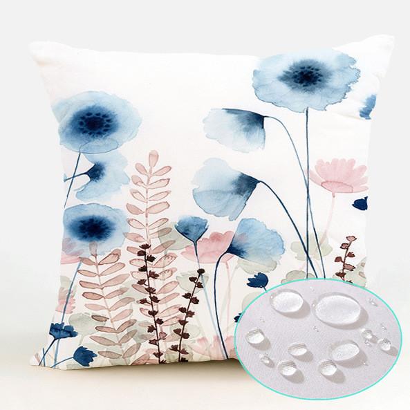 Polyester Waterproof Pillow Cover With Floral Pattern For Living Room Decor