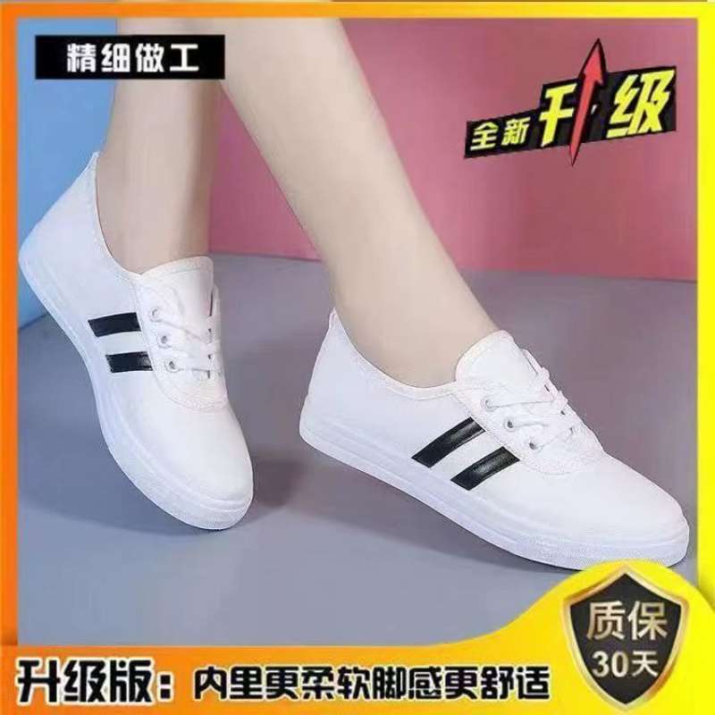 Shallow Mouth White Shoes Women's 2025 Spring and Summer New Korean Version of Canvas Shoes Casual Fashion Versatile Flat-soled Single Shoes Women's S