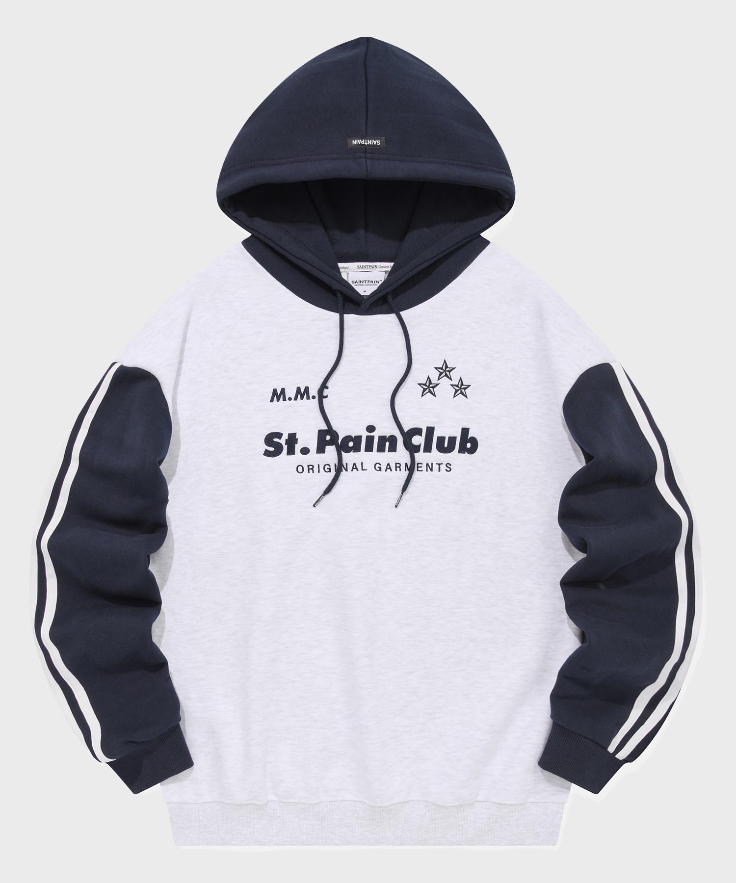Saint Pain Sp M.M.C Star Color Block Hoodie Ash Melange Ash Melange/M