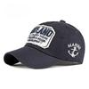 Unisex Cotton Baseball Cap with Embroidered Patch Marine Anchor Distressed Edge Korean Style Retro Vintage Sun Hat Peaked Cap