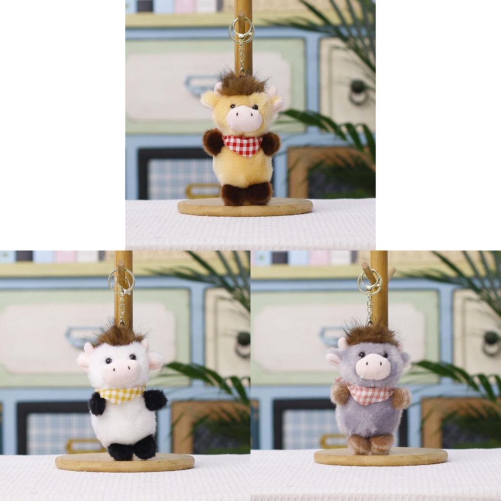 Baby Cow Plush Doll Keyring Soft Cotton Toy For Backpack Decor And Gifts
