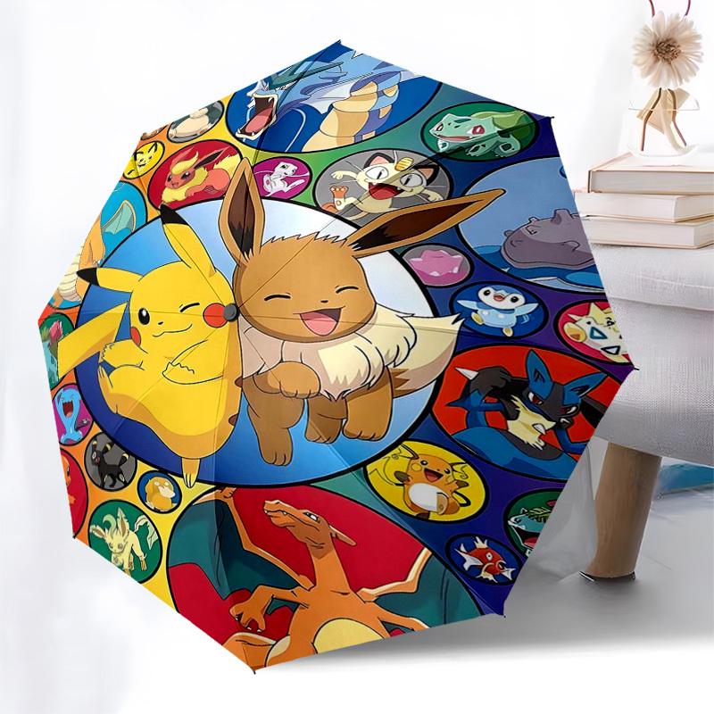 

1pc Powerpuff Girls Automatic Opening Folding Umbrella with 8-Rib Iron Frame, Portable Design for Outdoor Use, Ideal Gift for Fans, Travelers, Daily U
