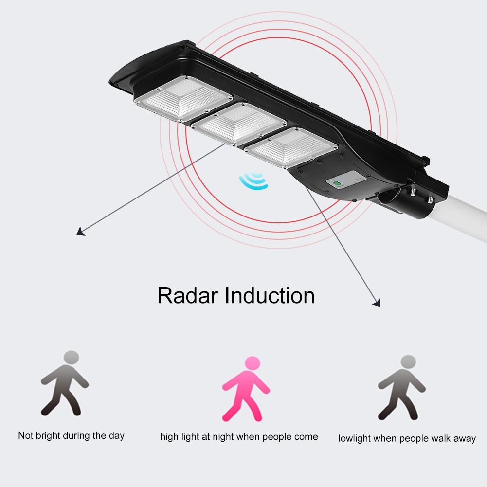 90W LED Solar Powered Street Light Outdoor Radar Sensor Lights Induction Waterproof Lamp