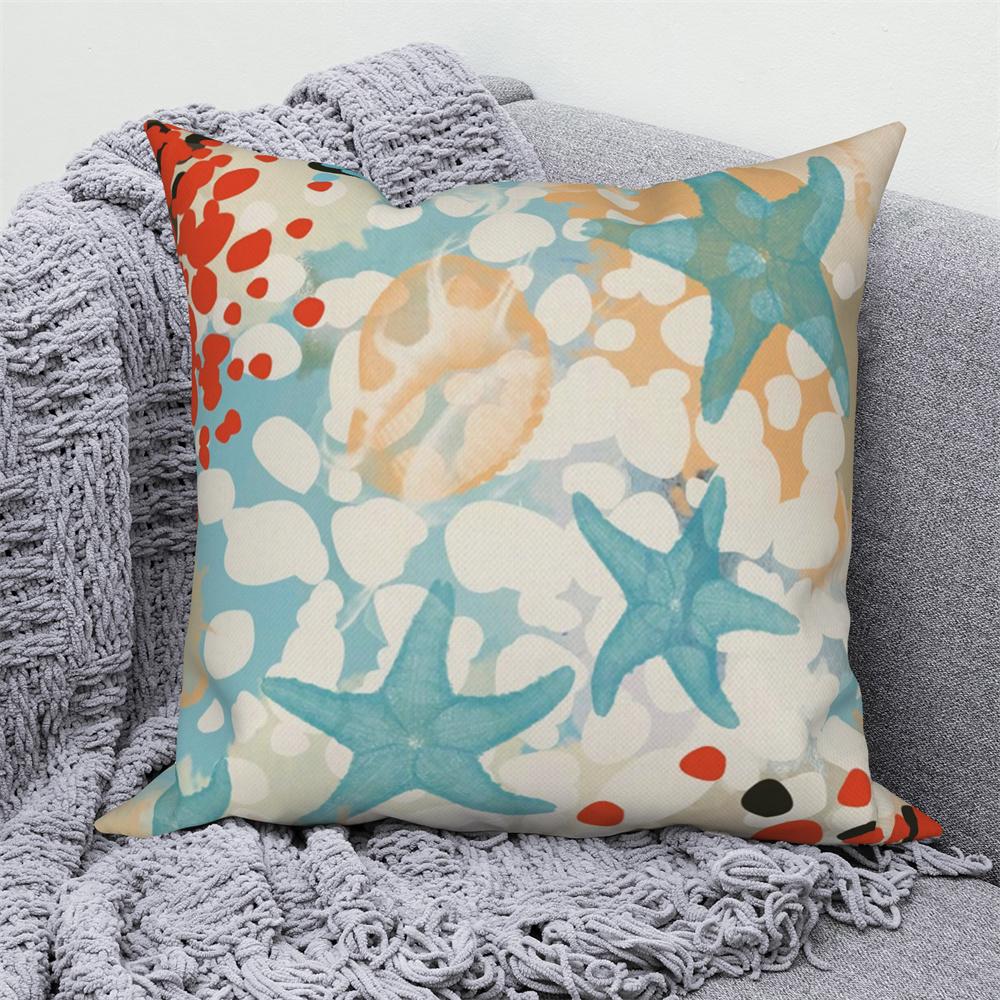 Juste de coussin de canapé bleu, taie d'oreiller, décoration de chambre à coucher, océan, mer, animal